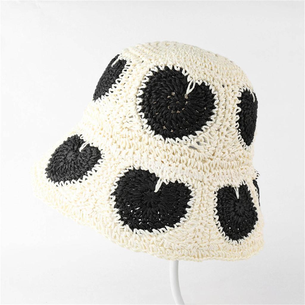 Панама ручной работы, элегантные соломенные шапочки, цветные шапочки-клош для женщин, праздничная шляпа в форме сердца, женская вязаная панама