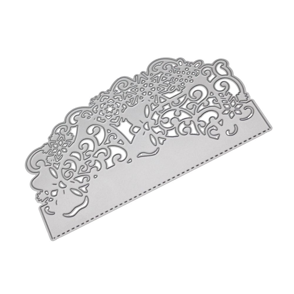 Irregular Lace Greeting Card Border Metal Silvery Stencil Embossing Cutting Dies For Diy Scrapbooking Paper Album Cards Making