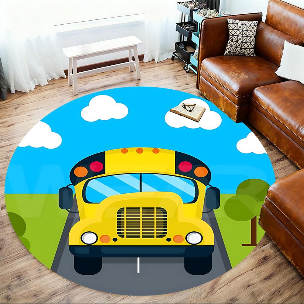 1pc bus road Round Chair mat Area Rug - Non-Slip, Floor Mat for Office, Bedroom, and Indoor Decor c1125187