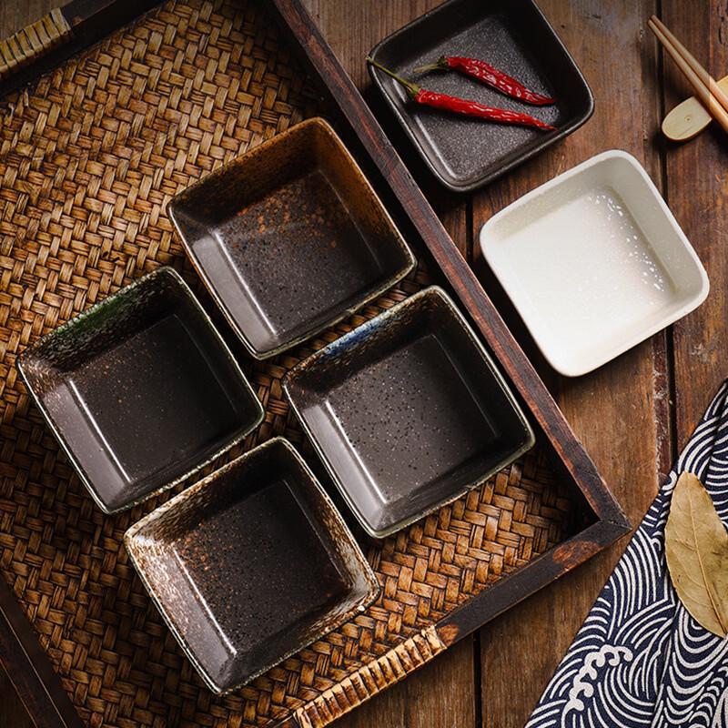 Квадратные керамические тарелки для суши и соусов (3-Pack)