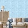 Polynesian Geometric Pattern Azure Wallpaper 50x1000