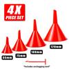 4x Food Grade Plastic Mini Small Medium Large Liquid Funnel For Kitchen Garage Refueling Fuel Engine Oil With Unclogging Tool