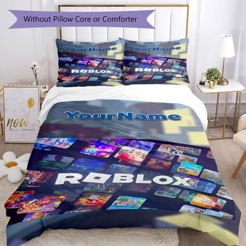 Roblox 72 Customize your name Bedding Set Breathable Duvet Cover with Pillowcases Home Decoration Birthday Gift