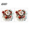 Self Adhesive Christmas Stickers for Door 3D Santa Wall Sticker, Decal, Realistic Breaking Through The Scratch Resistant Seasonal Decals Effect,
