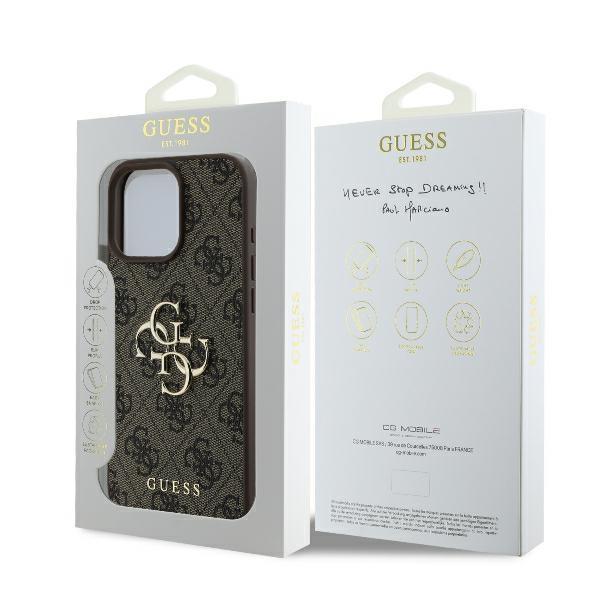 Etui Do Iphone 16 Pro Max Guess Big Logo Hardcase Brązowy