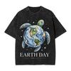 Washed T Shirts Happy Earth Day Eco Friendly Nature Hip Hop T-Shirt Street Streetwear Short Sleeve Summer Tees Men Women