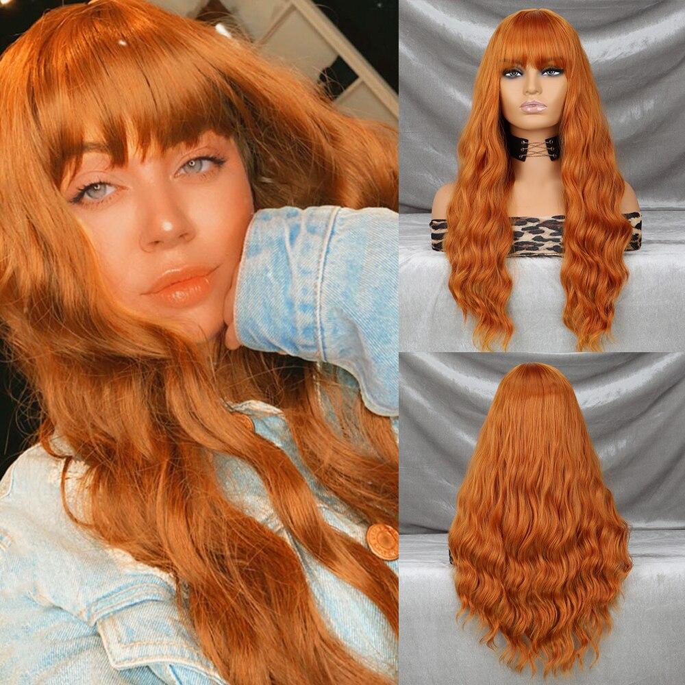 XINRAN Парик с длинными волнами, коричневый, средняя часть, черный, женский парик из синтетического высокотемпературного волокна, подходит для повседневного ношения, парики для косплея