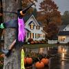 Large Crashing Witch Into Tree Halloween Decoration Outside Flying Witch Hitting Tree Prop for Outdoor Yard Garden Lawn Front Porch Decor