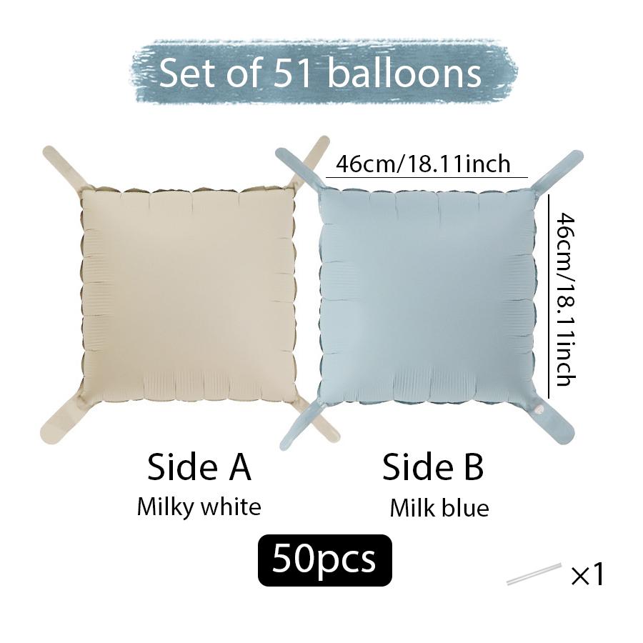 50 Pieces of Square Double-Sided Aluminum Foil Balloon Walls, Birthday Parties, Anniversaries, Wedding Season, Valentine's Day