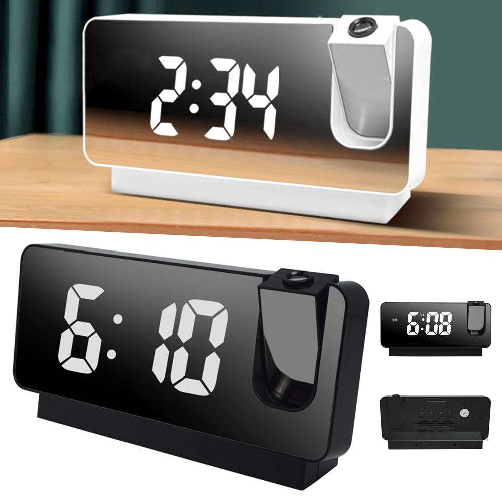 Светодиодные интеллектуальные цифровые проекционные часы, настольный электронный будильник, FM-радио, проектор времени, прикроватные часы в спальне