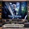 Wall Hanging Tapestry Custom NameBlue Lock Pattern Personalized Printed Fabric Wall Decor