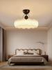 Pre-owned Retro Round Walnut Wood Chandelier for Bedroom or Study - Eye-Protection Ceiling Light
