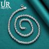 925 Sterling Silver Beaded Necklace 20 /24 Inch Chain For Woman Men Wedding Engagement Party Jewelry