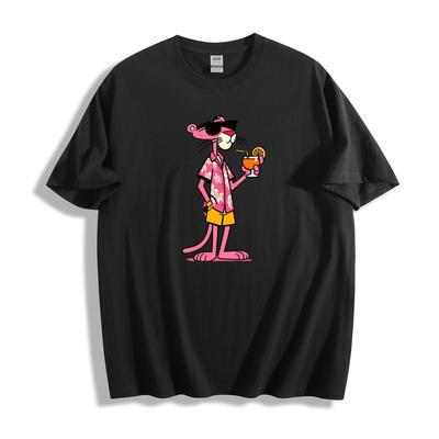 Футболка Pink Panther Tropical - Крутой дизайн с мультяшным персонажем, Унисекс