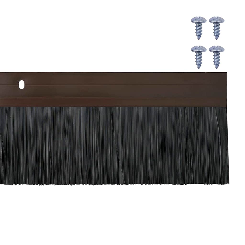 Snap On Door Brush Seals 2 pcs Brown 100 cm