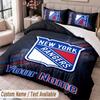 Постельное белье с принтом New York Rangers, наволочки с индивидуальным текстом, 1 пододеяльник, 2 наволочки для спальни