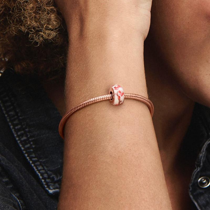 Pandora MOMENTS Pink Peach Blossom Charm Women's Rose Gold 788111ENMX