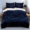 Starry Night Sky Three-Piece Décor Bedding Set with 1 Duvet Cover 2 Pillowcases Single Double King Queen, Gift