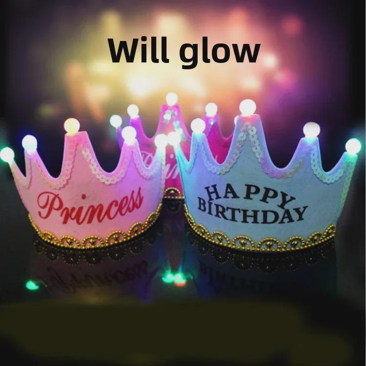 Светодиодная мигающая корона на день рождения для детей – светящийся аксессуар для вечеринки
