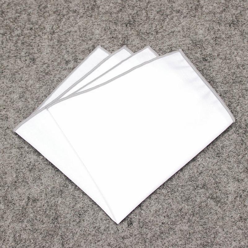 Men Plain White Handkerchief White Organic Pocket Square Hankies Cotton Soft Solid Color