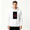 Men's Vintage Red Sun Rune Graphic Print Long Sleeve Pullover Hoodie Casual Loose Hooded Sweatshirt
