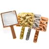 Electroplated Portable Handheld Makeup Mirror with Water Ripple Design and Customizable Logo for Students
