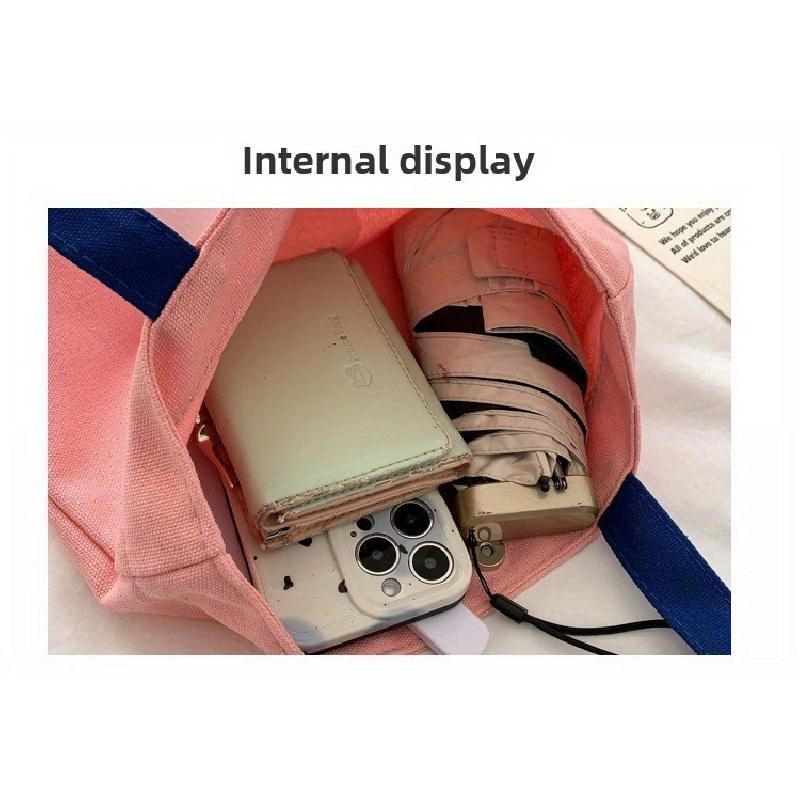 Cute Duck Theme Canvas Handbag For Women Summer New Style Fashionable Small Square Bag Simple And Fresh Handbag Portable Mini Bag