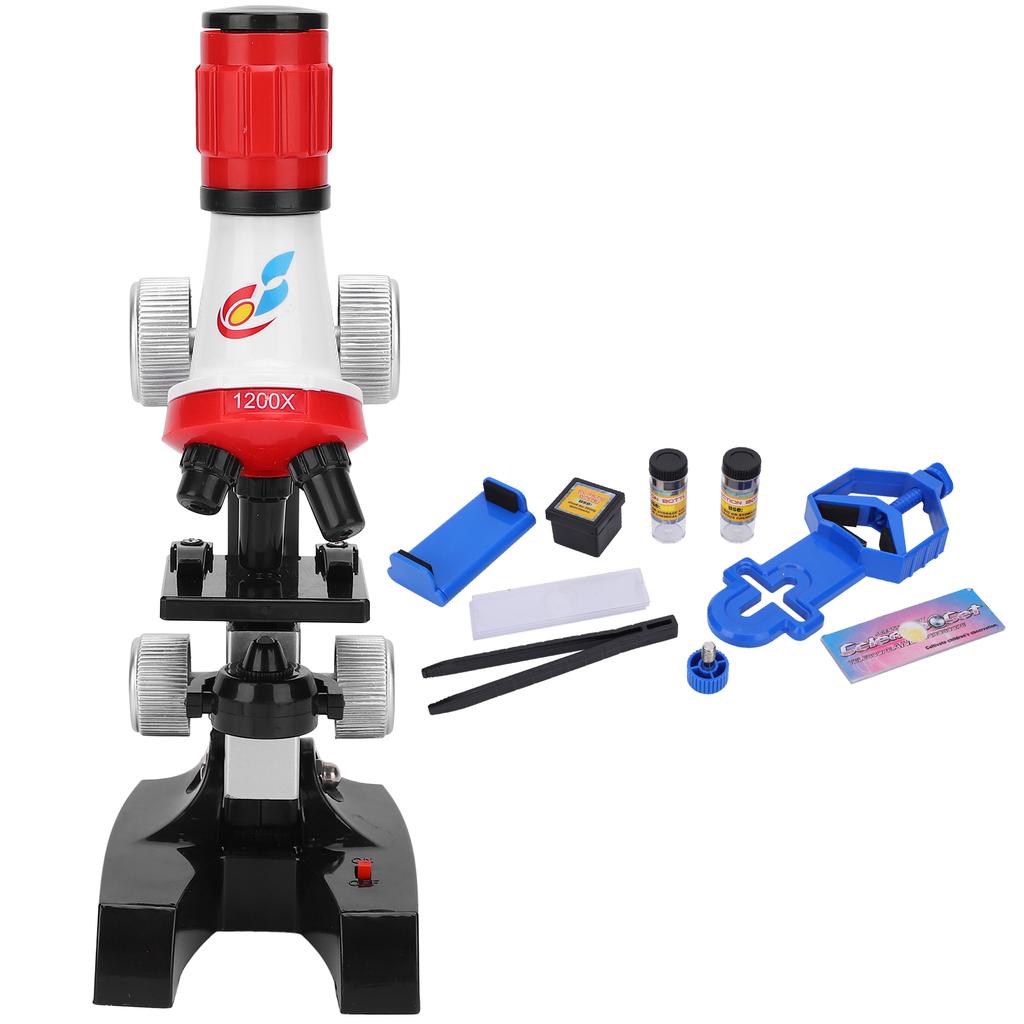 100X-400X-1200X Kid Children Microscope Set LED Biological Microscope Educational Science Toy