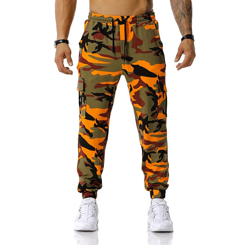New Men's Patchwork Camouflage Jogging Trousers Outdoor Sports Trousers Football Training Trousers Fitness Trousers Casual Trousers