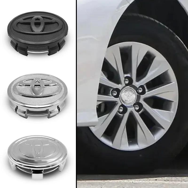 AJE2 4Pcs 62mm 57mm Car Wheel Center Hub Caps Cover Badge Accessories For Toyota Prado Yaris Hilux Verso Fortuner Supra Corolla Camry