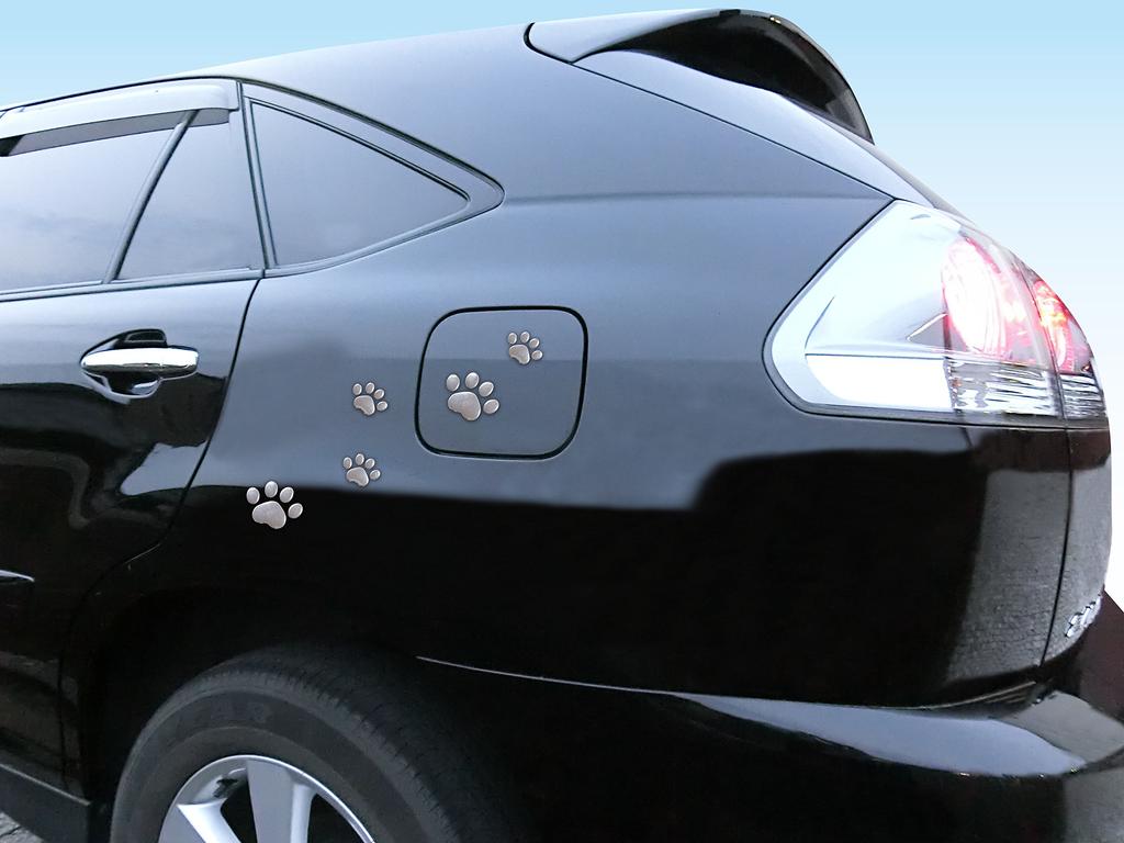 Базовый Стандартный 3D 3D Наклейка-Эмблема Автомобиля Индивидуальное Украшение Персонаж Милая Кошачья Лапка Серебристый