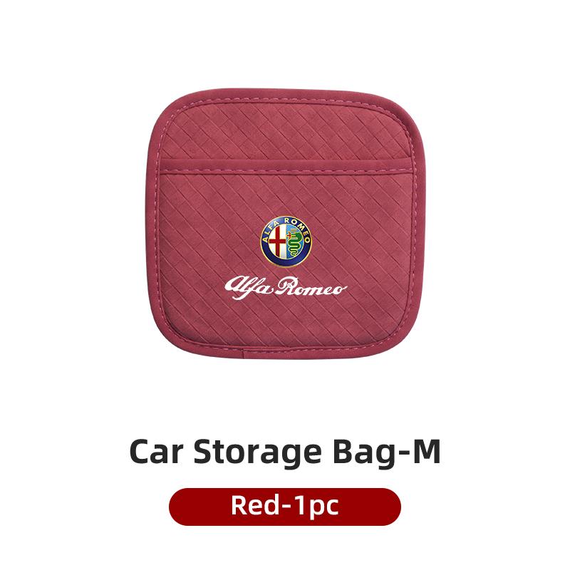 qctfz6 Plaid Self-Adhesive Storage Hanging Bag For Alfa Romeo Giulietta 159 147 156 166 Mito Giulia GT Stelvio Tonale