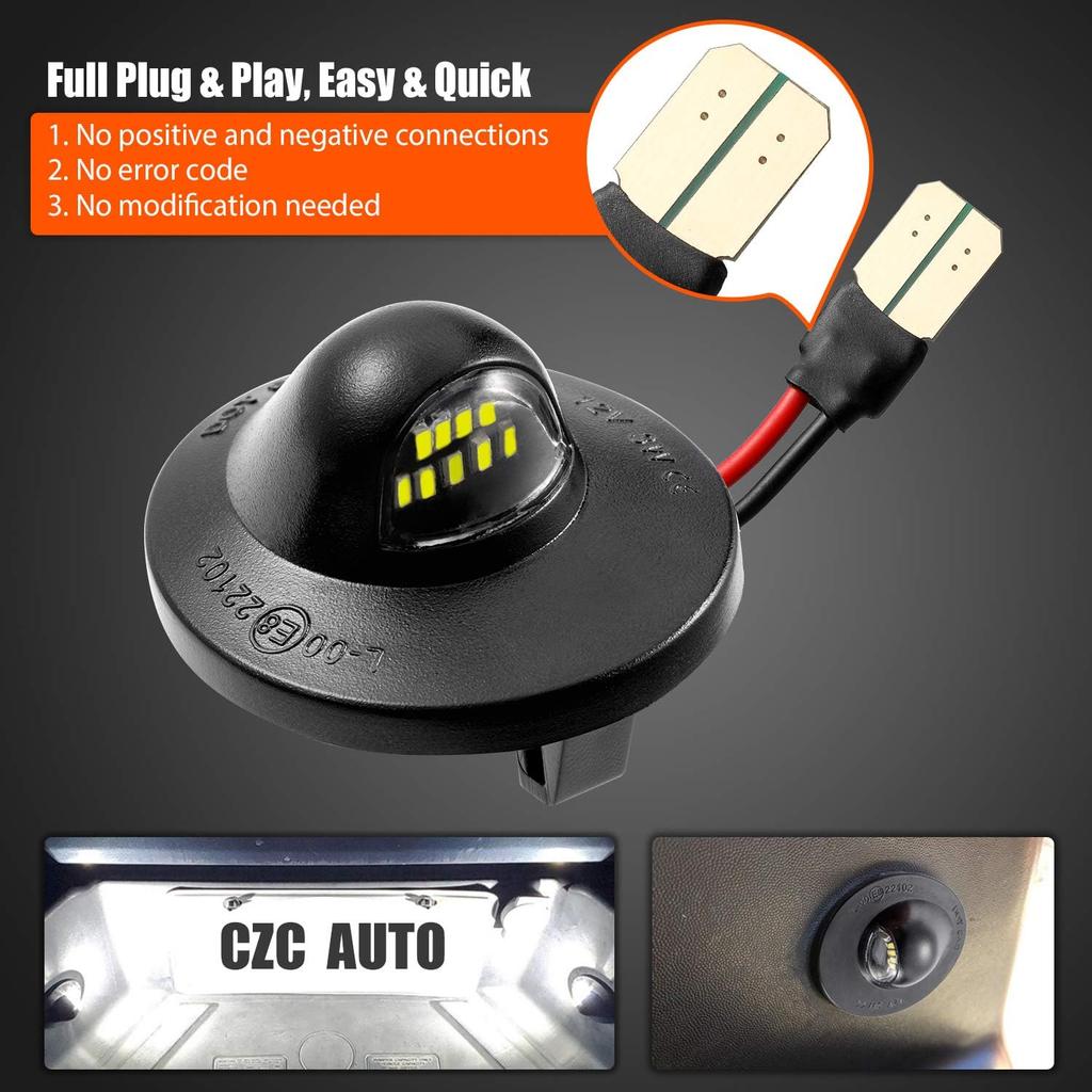 CZC AUTO LED License Plate Light 2 Pack Tag Light Lamp for Ford F150 F250 F350 F450 F550 Superduty Ranger Pickup Truck Explorer Bronco Excursion