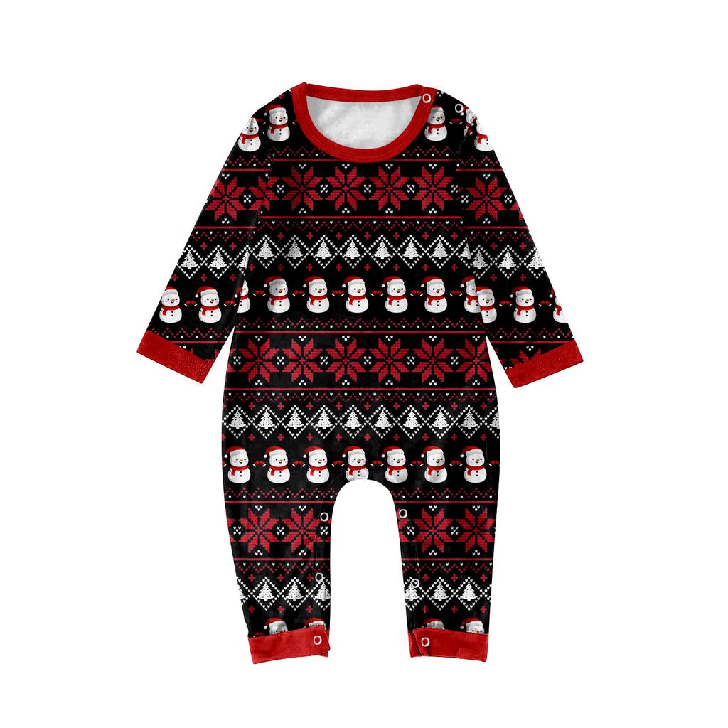 Christmas Day Prints Family Matching Long Sleeve Tops+Pants Set Family Matching Sets