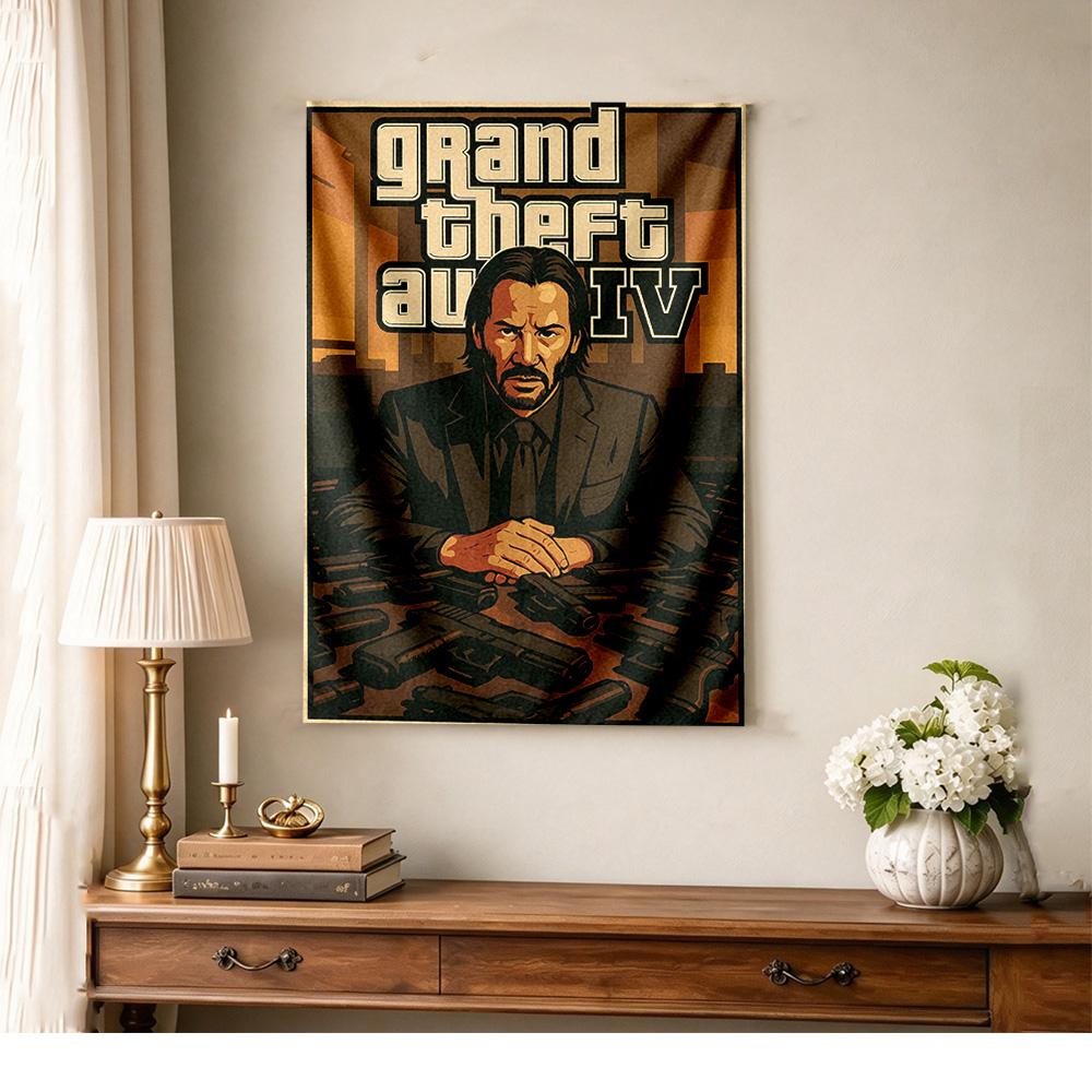 Gta Vintage Tapestry Cozy Warm Ideal for Reading Corner Balcony Living Room All Season Tasseled Design Gift for New Home