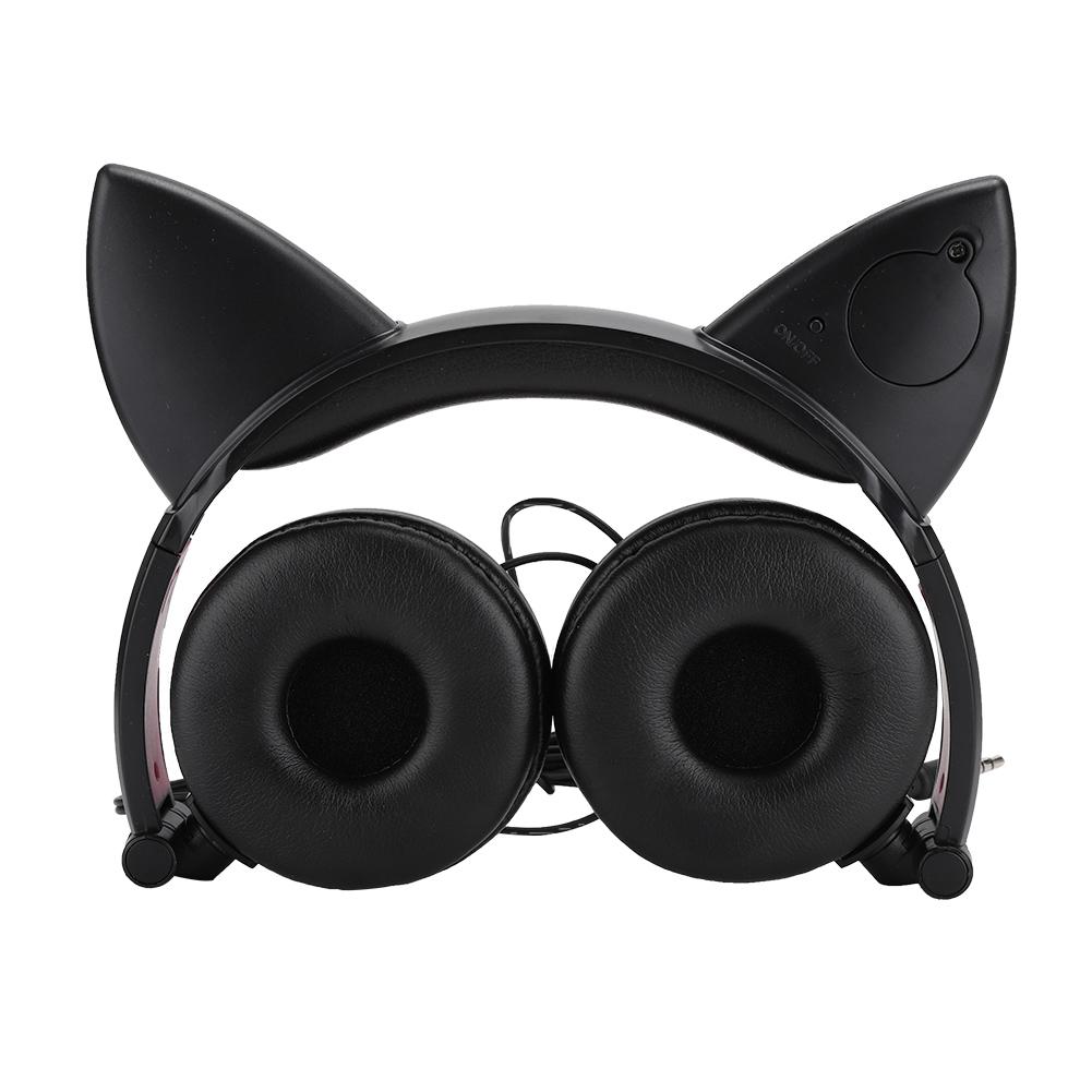 CL107 Cat Ear Foldable Music   USB Headphone Earphone with LED Light for PC Mobile Phone