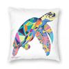 Phychadelic Turtle Square Pillowcase Polyester Linen Velvet Creative Zip Decorative Pillow Case Home Cushion Cover