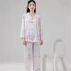 Pastoral Flower High-end Pajamas Women's Autumn New Silk French Garden Suit Silk Girly Sense