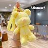 Delightful Candy Colored Plush Bear Keychain Cute Cartoon Pendant For Stylish Girls