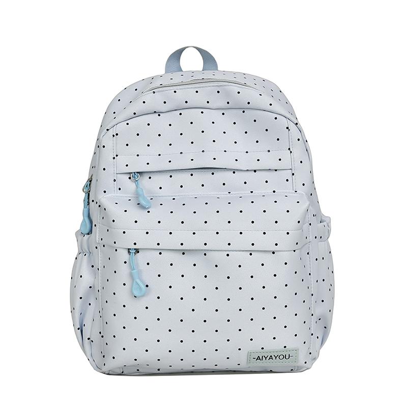 Student Schoolbag Polo Dot Women's Large Capacity Backpack Lightweight Class Backpack