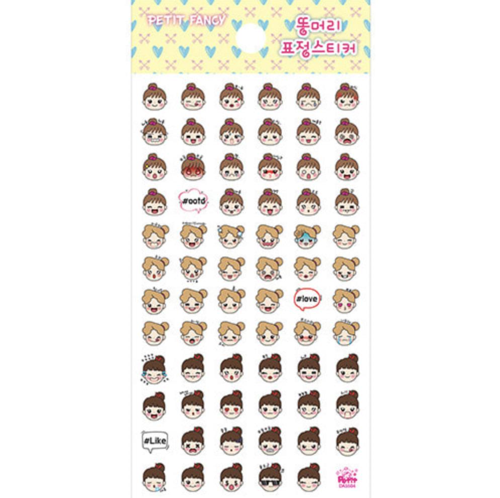 Petit Fancy Наклейки с выражением лица (по 10 шт. каждая) — 13 вариантов [корейский/украшения/скрапбукинг своими руками]