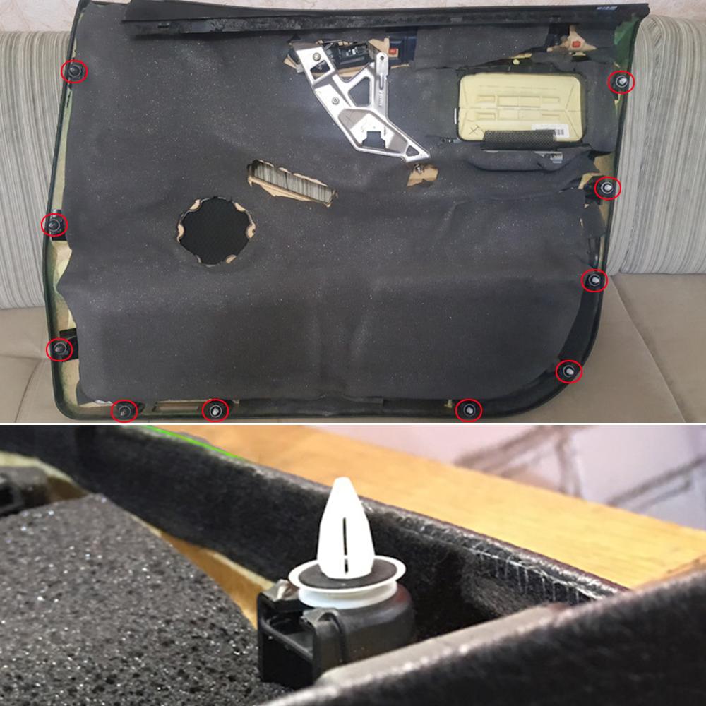 10 шт. внутренняя дверная карта, обшивка панели, зажим, заклепка для BMW 3 серии E90 E91 E92 E93 2005 2006 2007 2008-2013 E46 F30 F31 F80