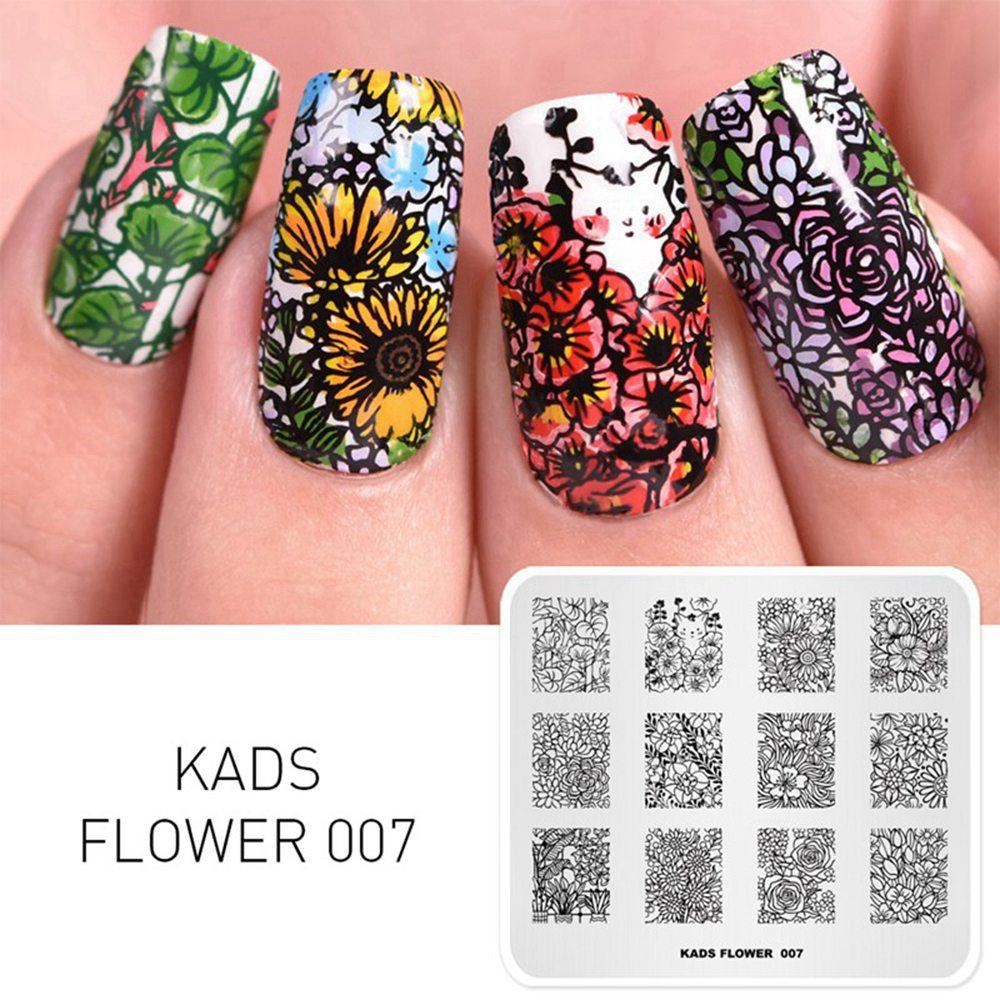 kads 53 Flower Series Nail Stamping Plates DIY Manicure Stamping Plate for Nail Art Template Nail Art Stamp Plates