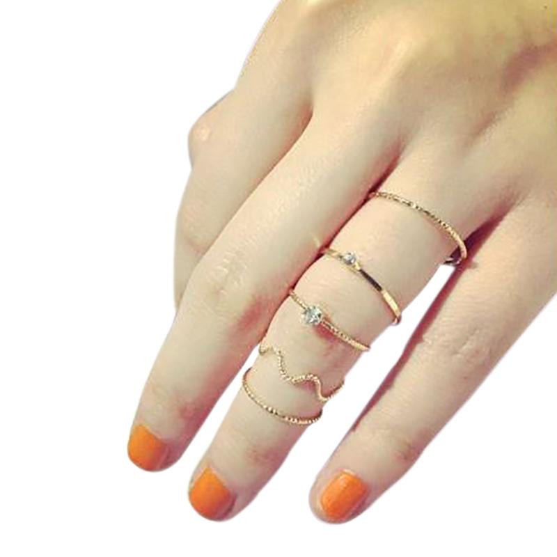 Новая волна костюм из пяти предметов индивидуальное модное кольцо тонкое женское кольцо на сустав указательного пальца