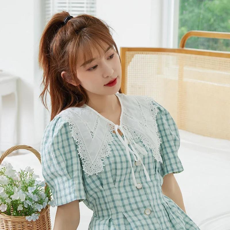 Women Lace Hollow Embroidery Fake Collar Shawl Dress Doll Detachable Shirt Collar False Collar Clothes Accessories