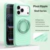 For iPhone 17 Pro Magnetic Case Rotating Kickstand Ripple Texture Liquid Silicone Shockproof Phone Cover