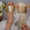 Летние женские туфли большого размера на плоской подошве с принтом змеи One Word Beach Sandals Slippers