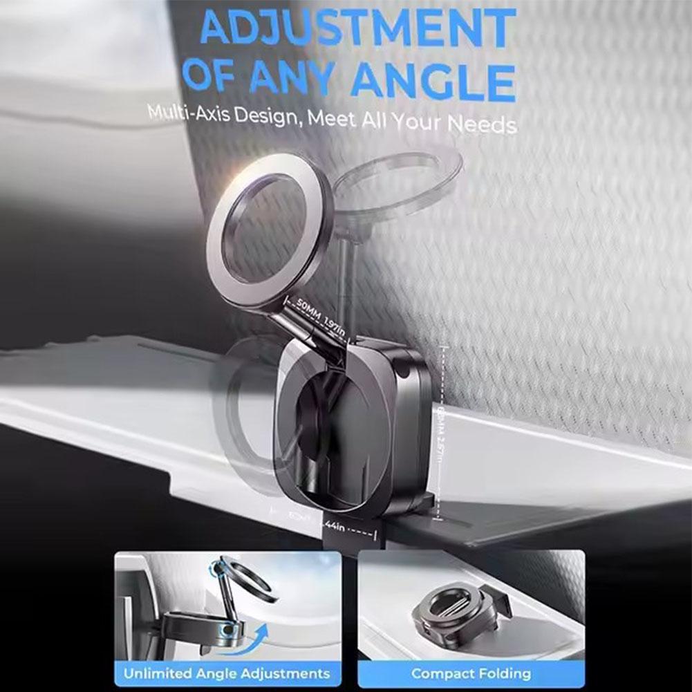 Strong Magnetic Cell Phone Holder Travel Essentials For MagSafe Car Mount Airplane Foldable Phone Holder 360° Cell Stand