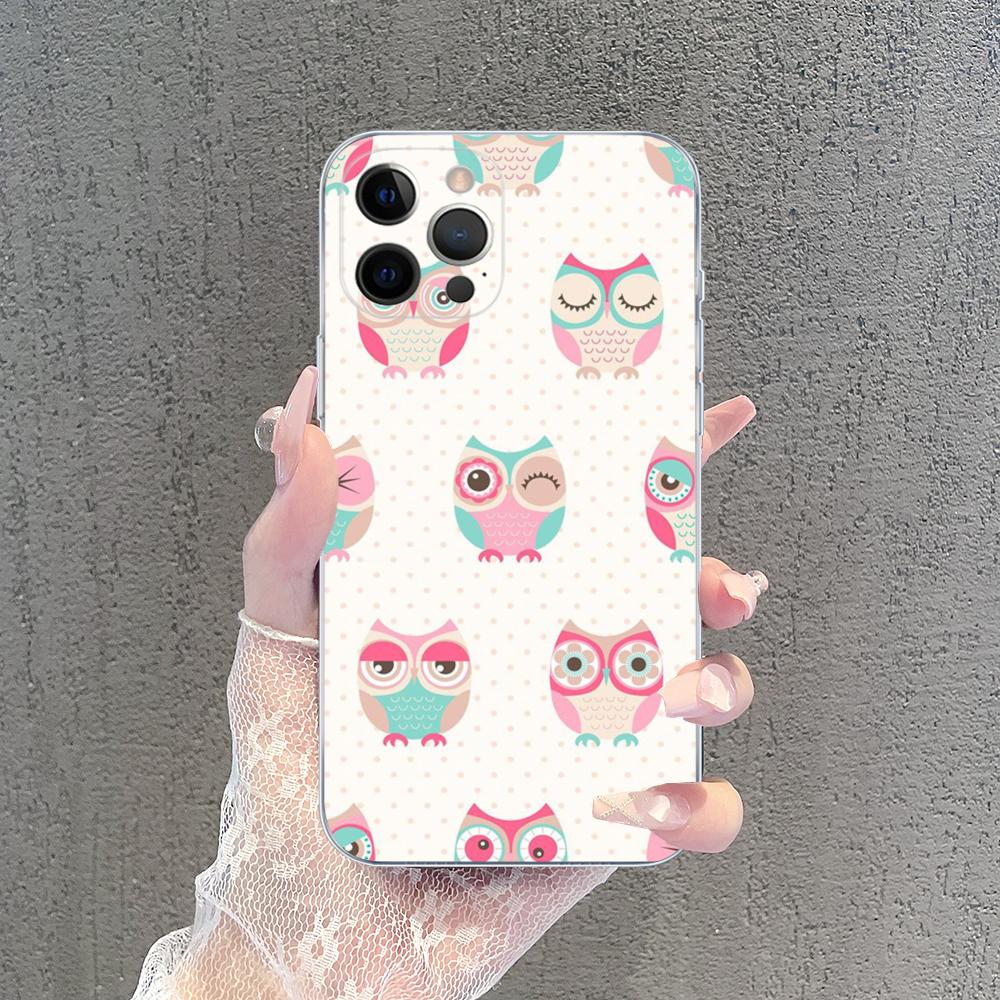 Мультяшный Милый Сова Любовники Чехол для Телефона Для iPhone 15 14 13 12 Mini 11 Pro XS Max X XR SE 6 7 8 Plus Мягкий Силиконовый Чехол