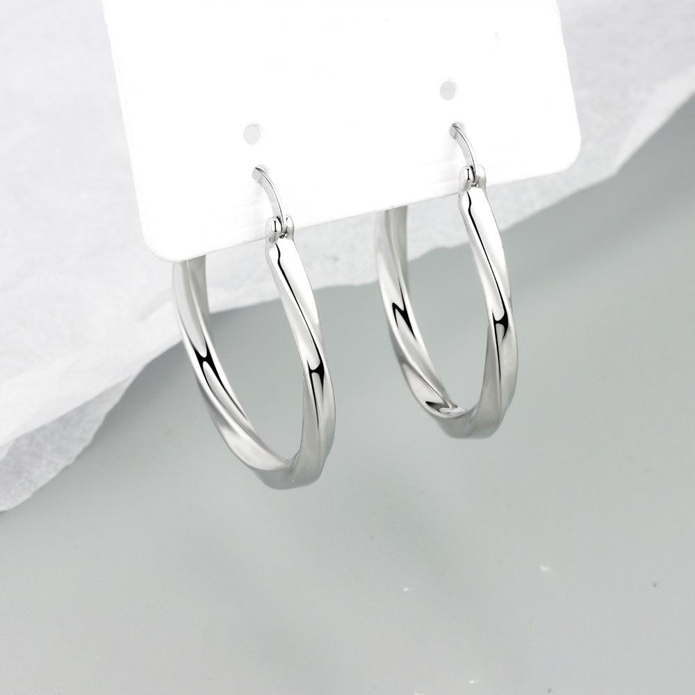 Minimalist Geometric Irregular Twisted Large Hoop Earrings For Women Unique Temperament Ear Cuff Jewelry Accessory